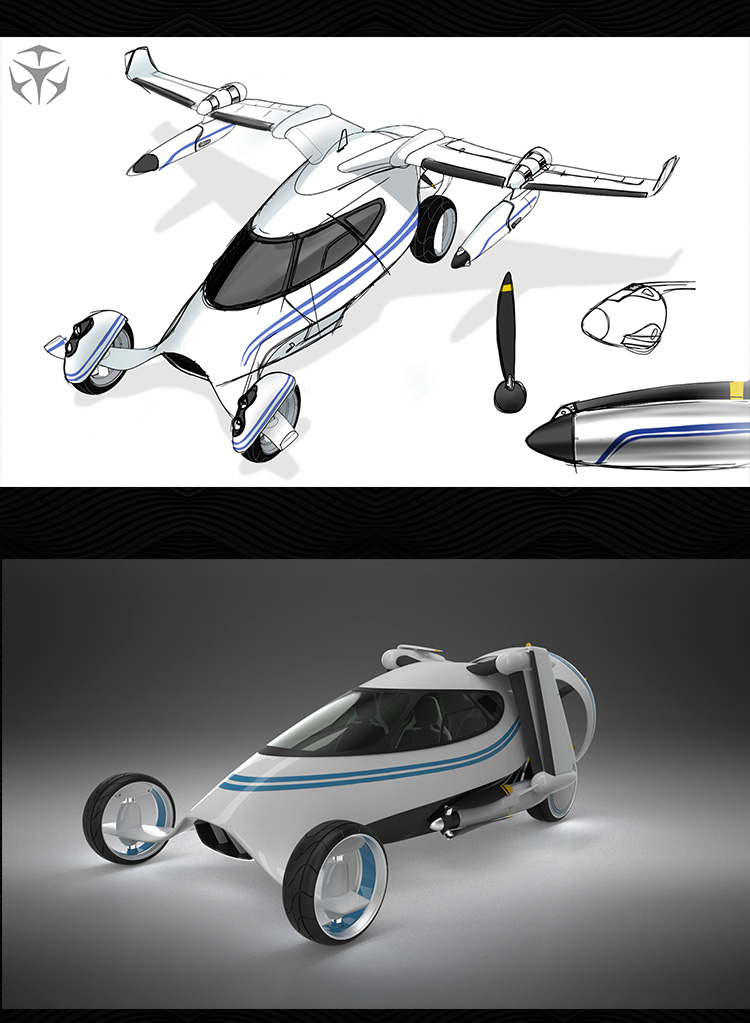 陸空飛行器概念車“犀牛” 3D建模、設計流程與模型庫開發